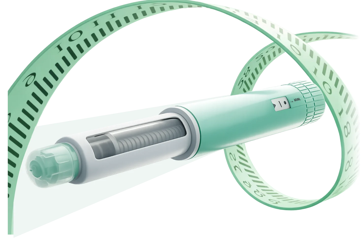 Compounded semaglutide injection pen with measuring tape — Richmond Pharmacy weight loss medications